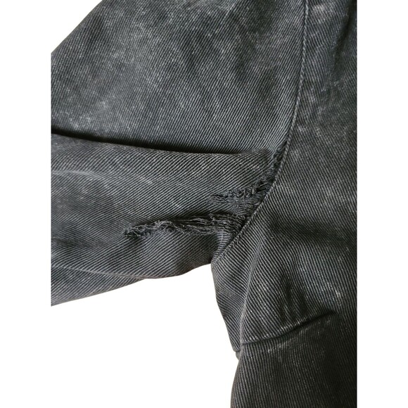 Umgee Denim Roll Tab Mechanic Coveralls Womens M Black Raw Hem Flawed Grunge - Picture 7 of 12